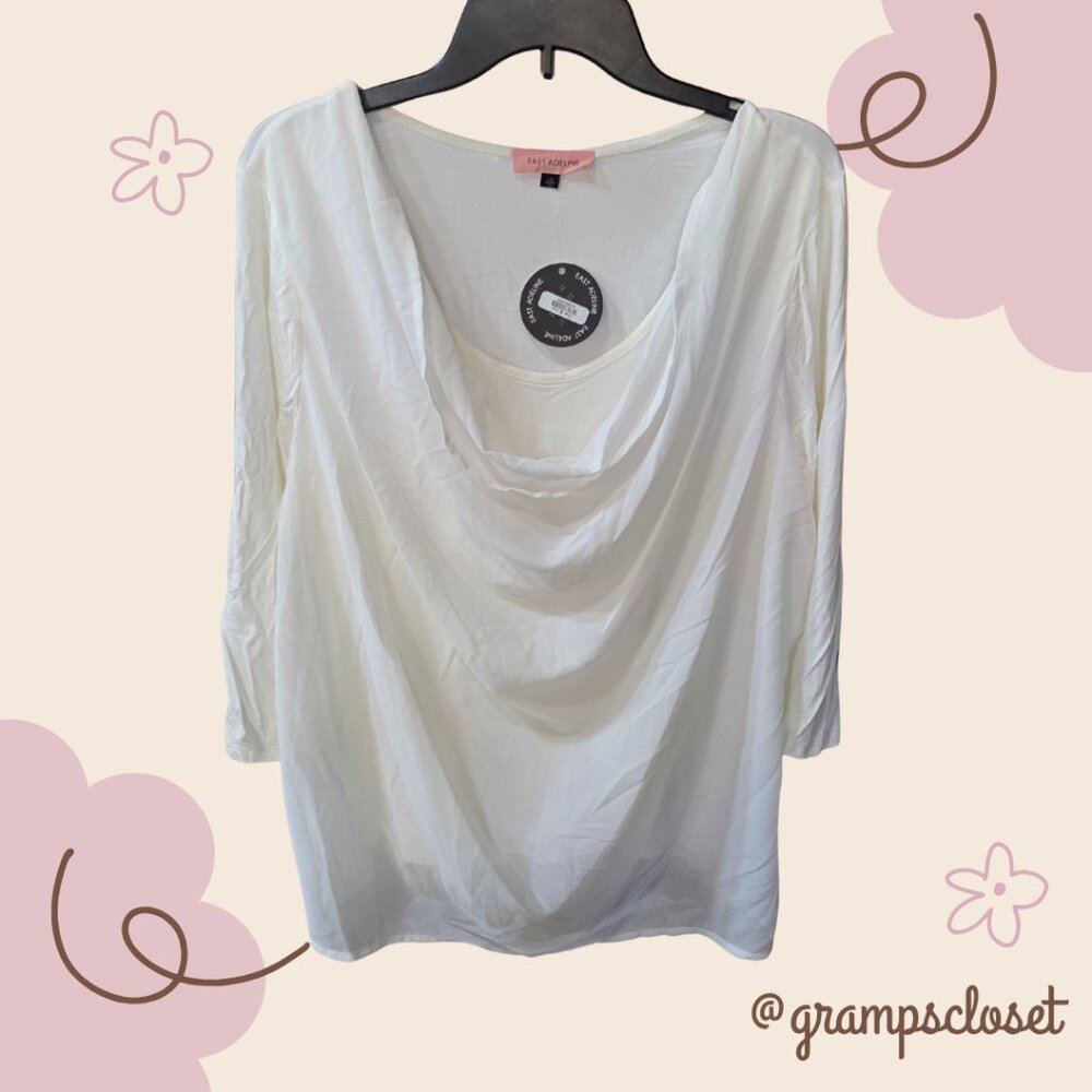 East Adeline 1X Ruffle Neck Top